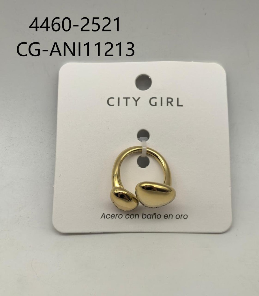 [PG-4460-2521] ANILLO DE ACERO DORADO CITY GIRL