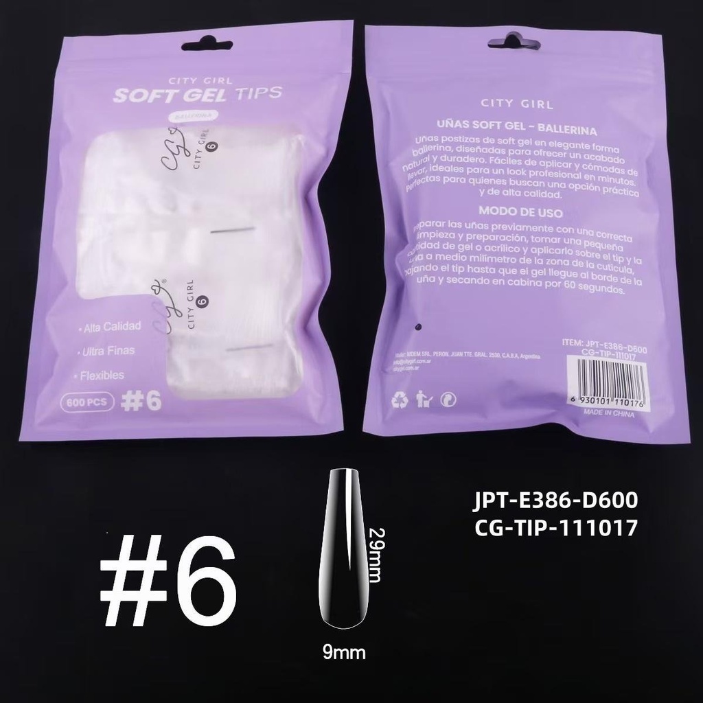 [PG-JPT-E386-D600] TIPS SOFT GEL EN BOLSA BALLERINA #6 CITY GIRL