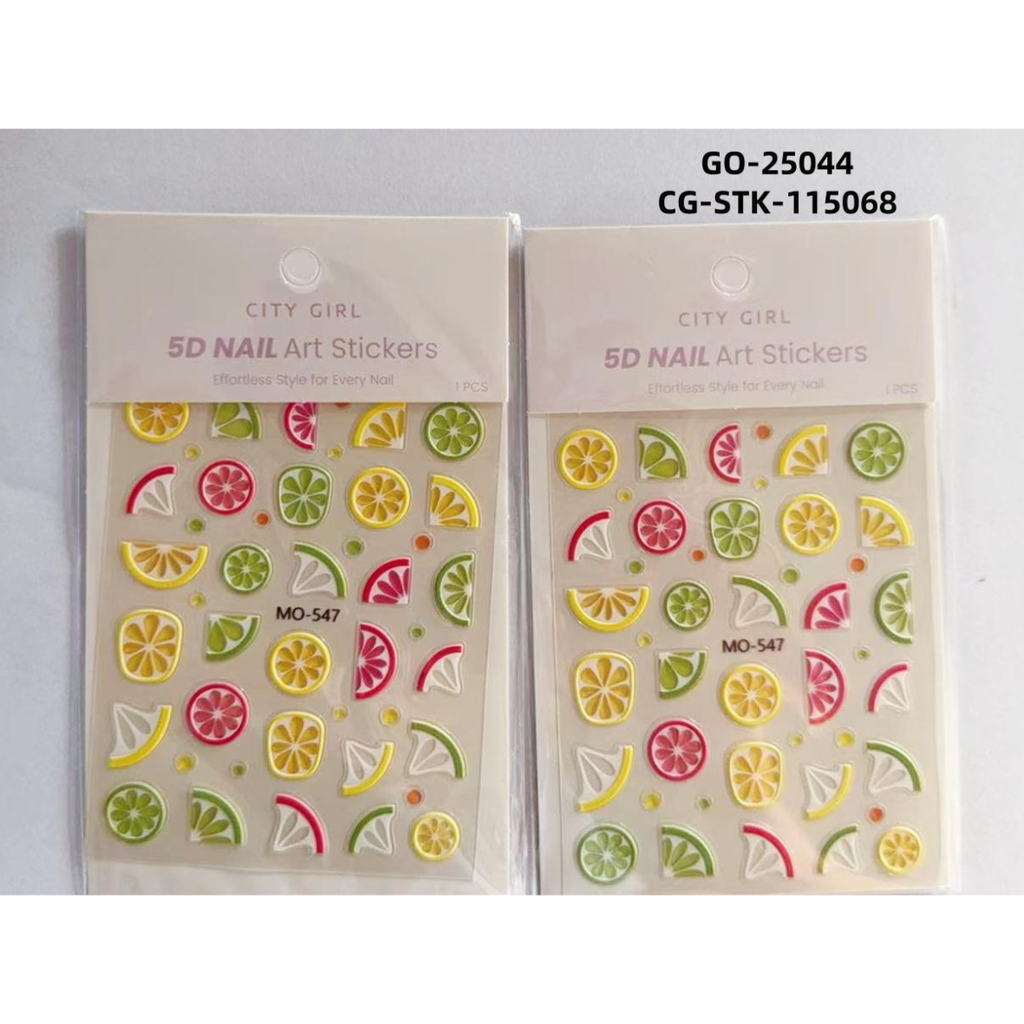 [PG-GO-25044] STICKERS DE FRUTAS 5D PARA UÑAS CITY GIRL