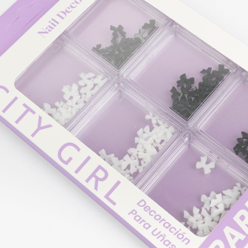 DECORACIÓN DE MOÑITOS PARA UÑAS CITY GIRL