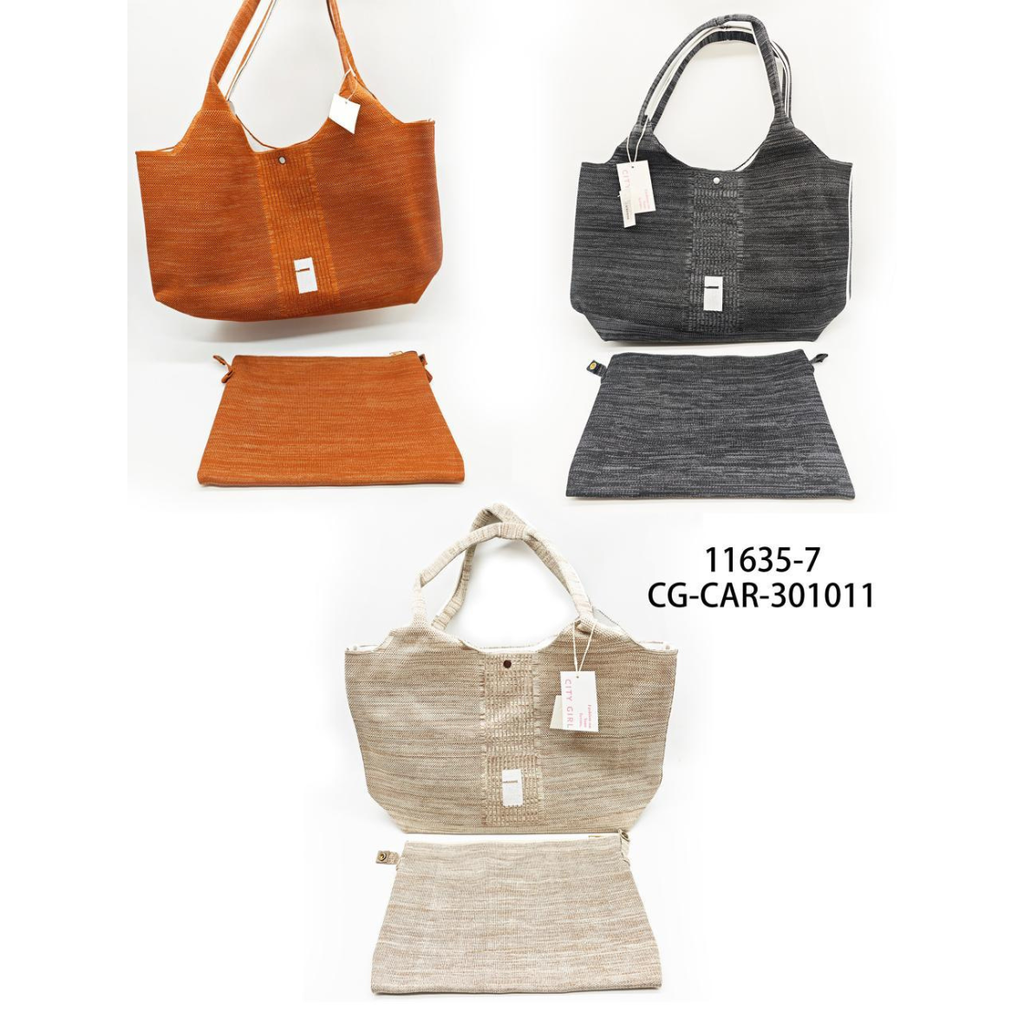 [PG-11635-7] BOLSO DE TELA + COSMETIQUERA CITY GIRL