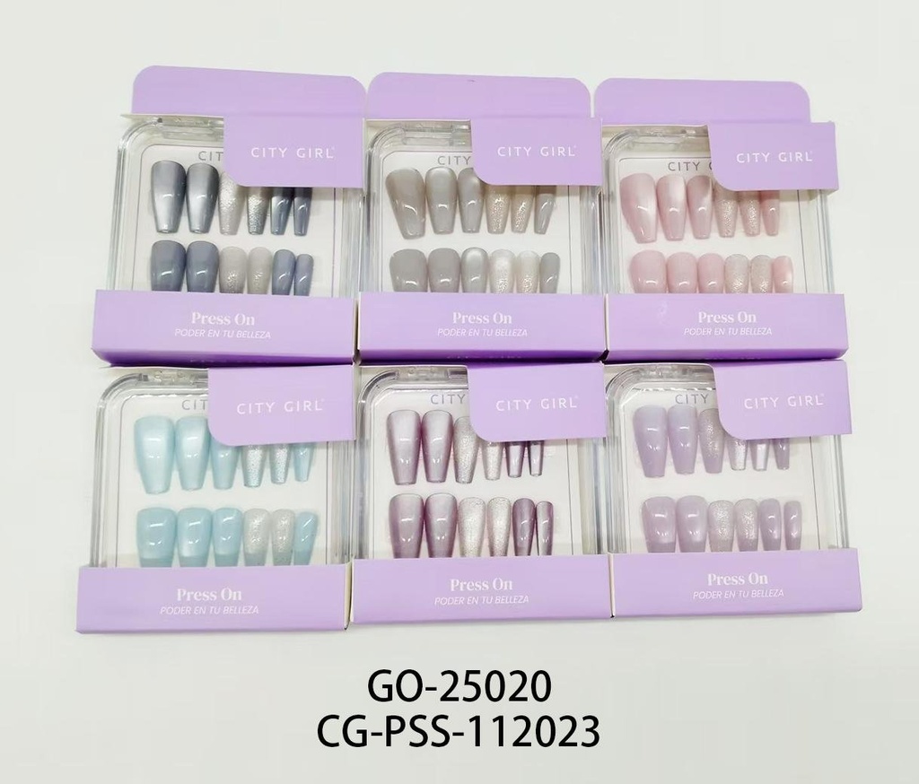 [PG-GO-25020/112023] PRESS ON BALLERINA EFECTO OJO DE GATO CITY GIRL