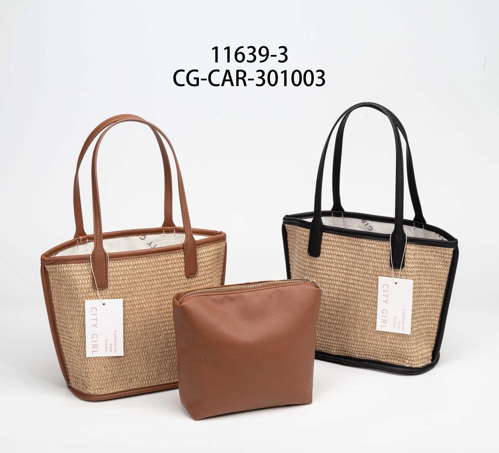 [PG-11639-3] CARTERA TEJIDA PLAYERA CITY GIRL