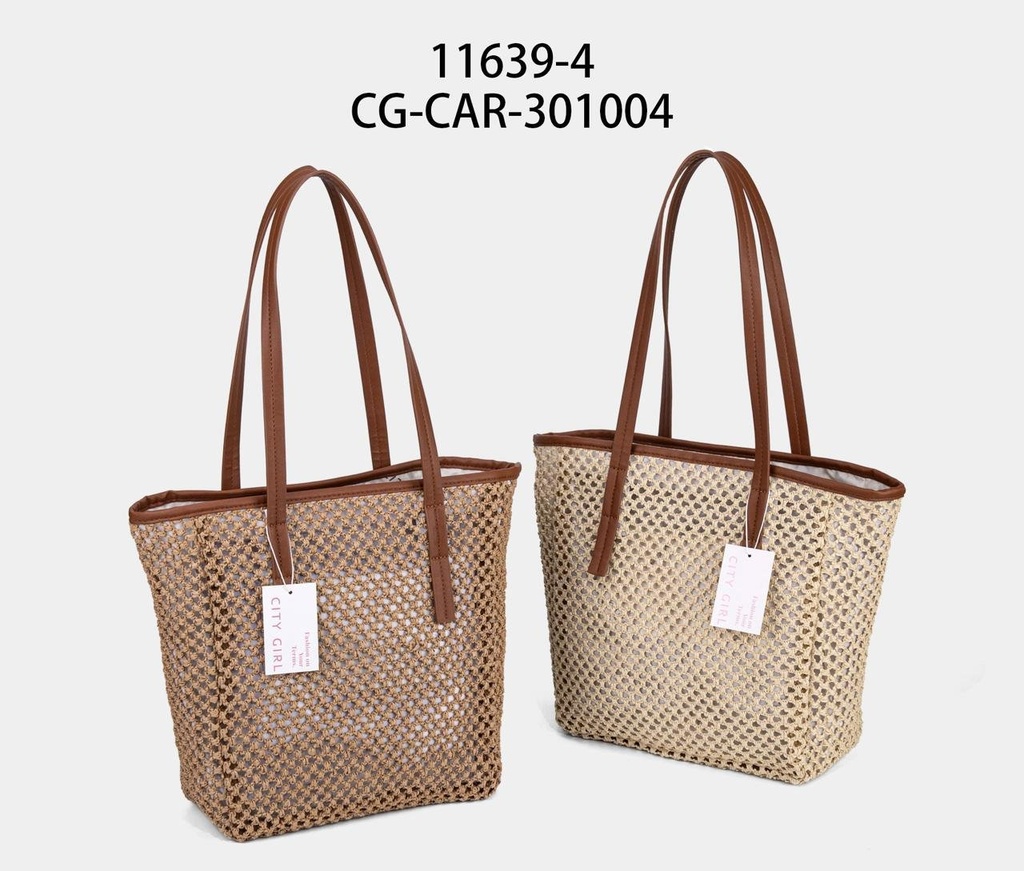 [PG-11639-4] CARTERA TEJIDA PLAYERA CITY GIRL
