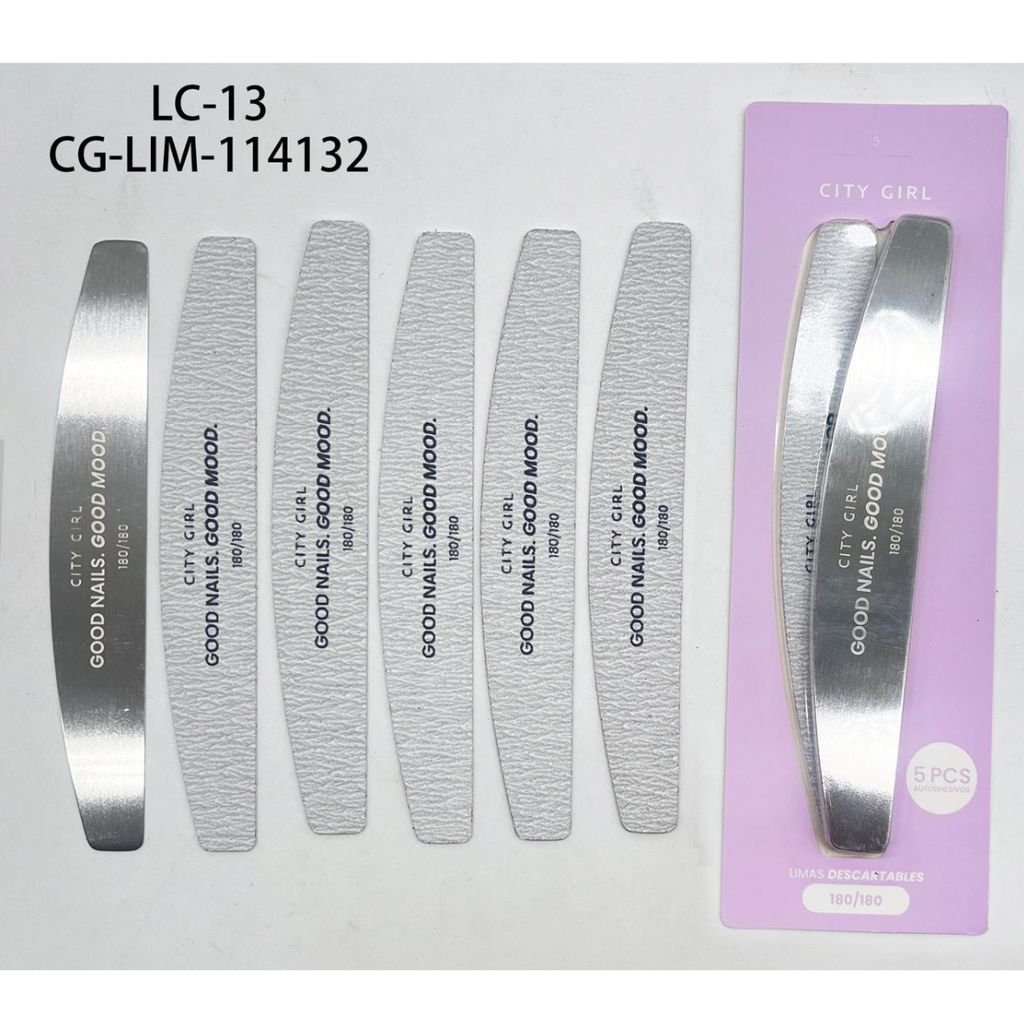LIMA METALICA CON 5PCS AUTOADHESIVOS 180/180 CITY GIRL