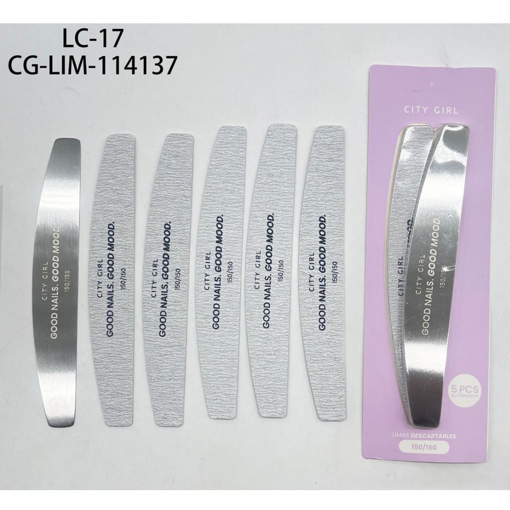 [PG-LC-17] LIMA METALICA CON 5PCS AUTOADHESIVOS 150/150 CITY GIRL