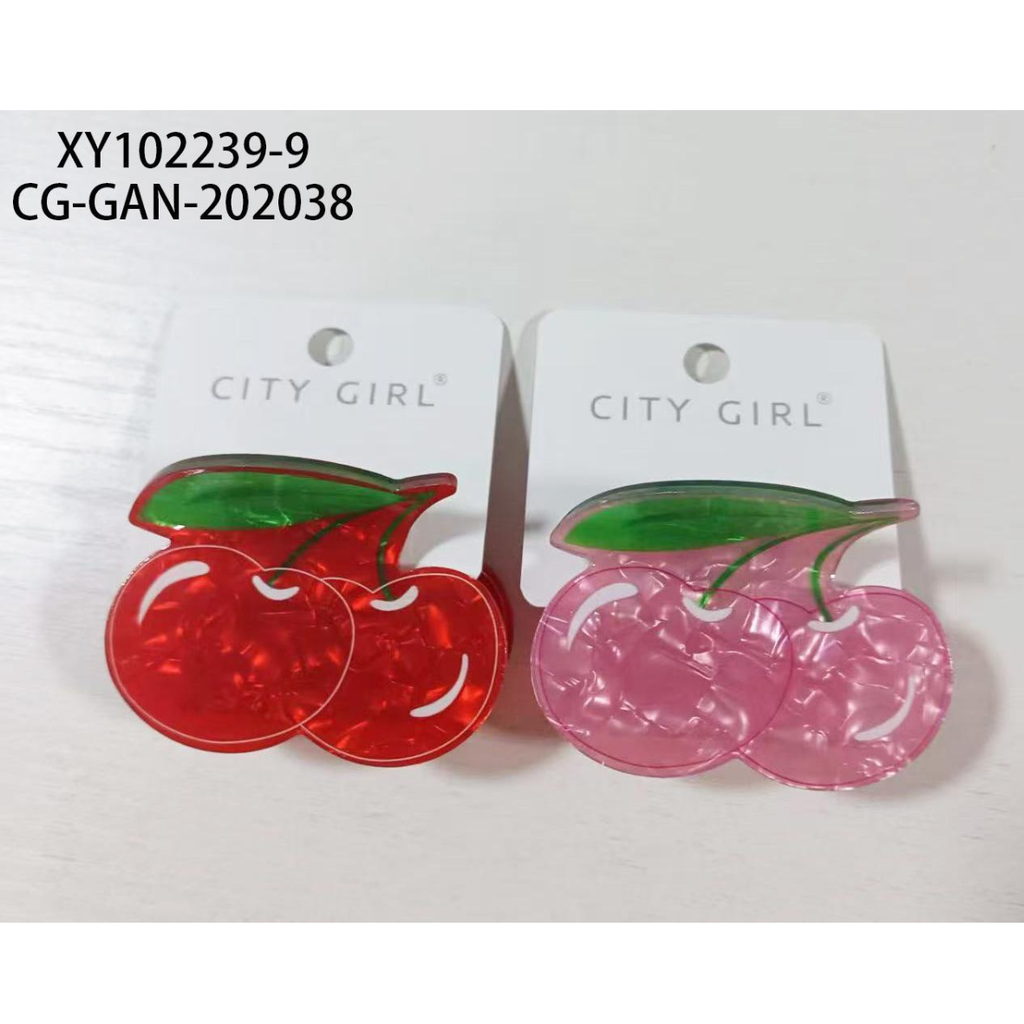 [PG-XY102239-9] BROCHE DE PELO CEREZAS CITY GIRL