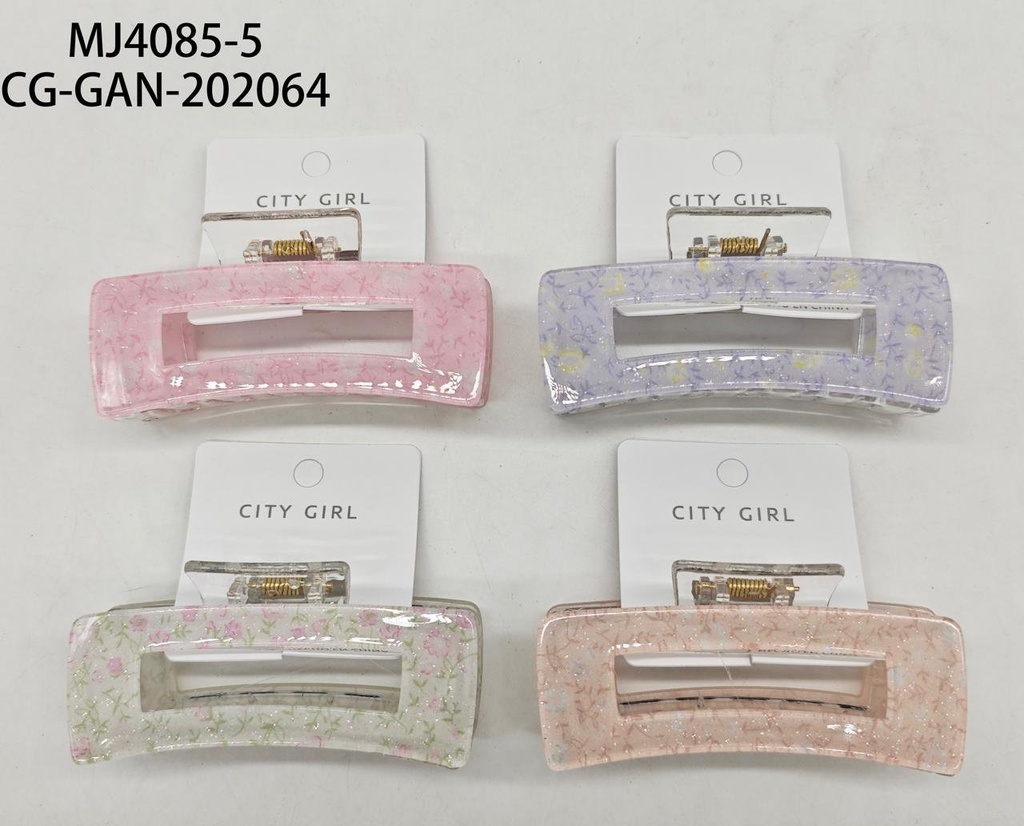 [PG-MJ4085-5] BROCHE DE PELO FLORES CITY GIRL