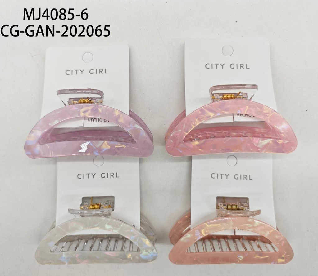 [PG-MJ4085-6] BROCHE DE PELO CITY GIRL