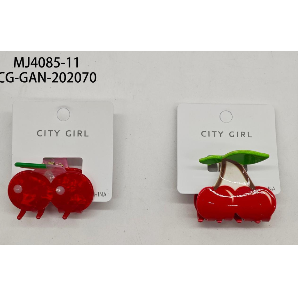 [PG-MJ4085-11] MINI BROCHE DE PELO CEREZAS ITY GIRL