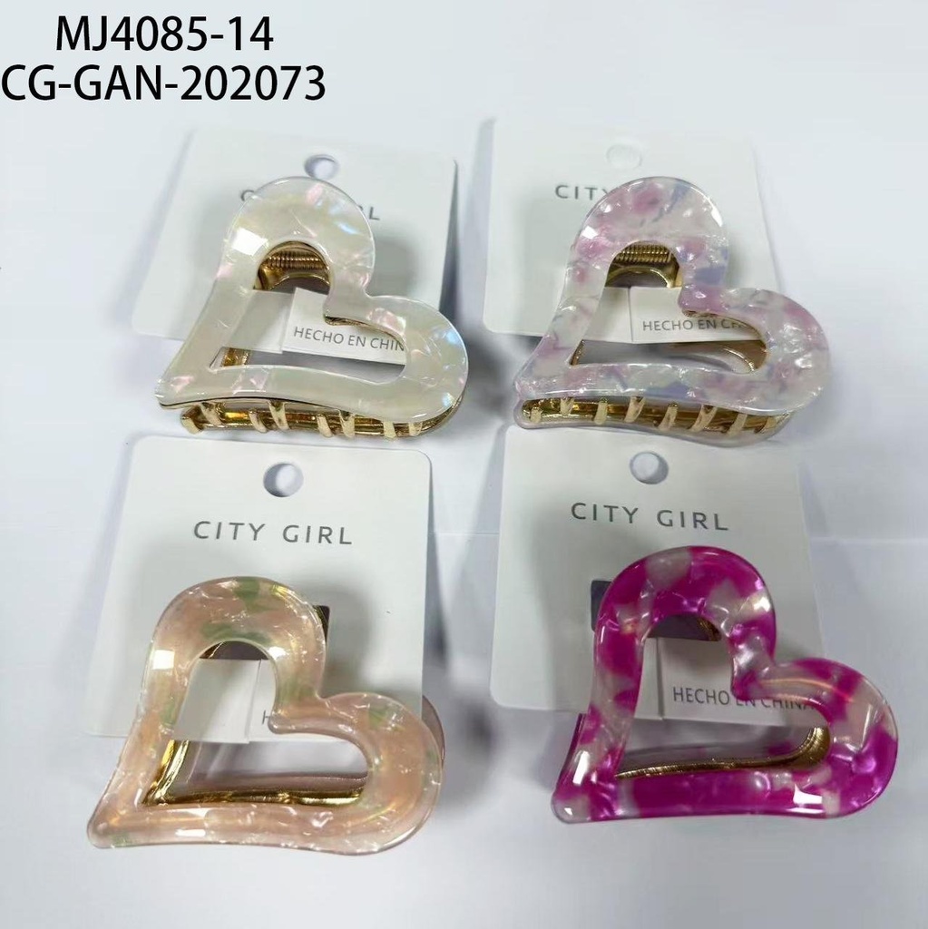[PG-MJ4085-14] MINI BROCHE DE PELO CORAZÓN CITY GIRL