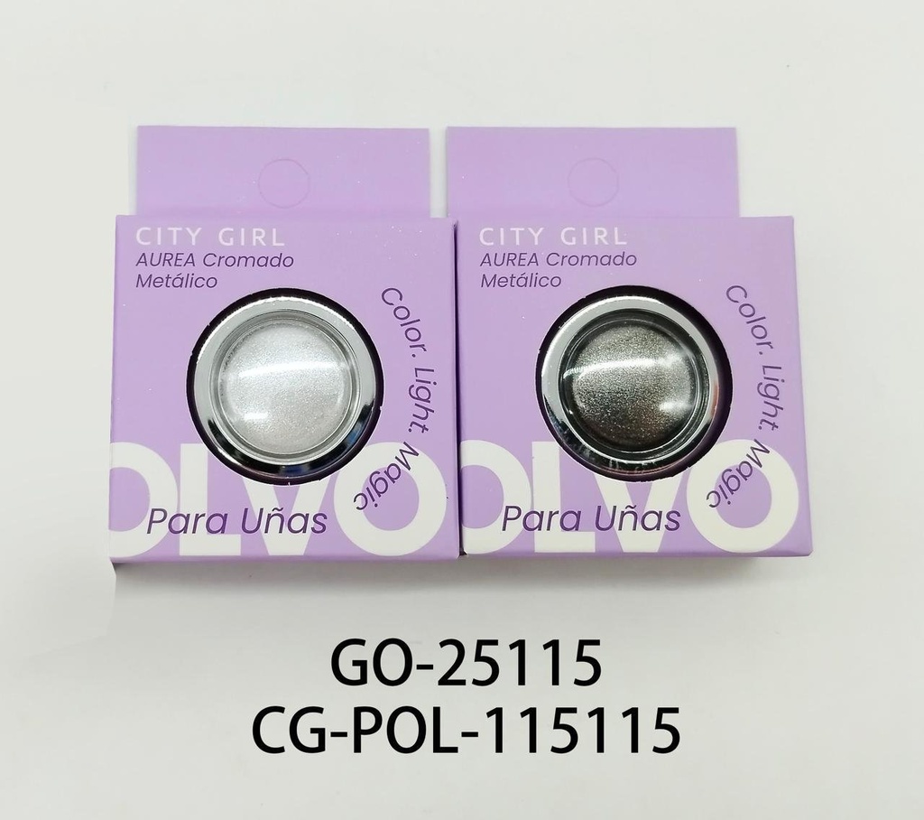 [PG-GO-25115] POLVO AURA CROMADO METALICO CITY GIRL