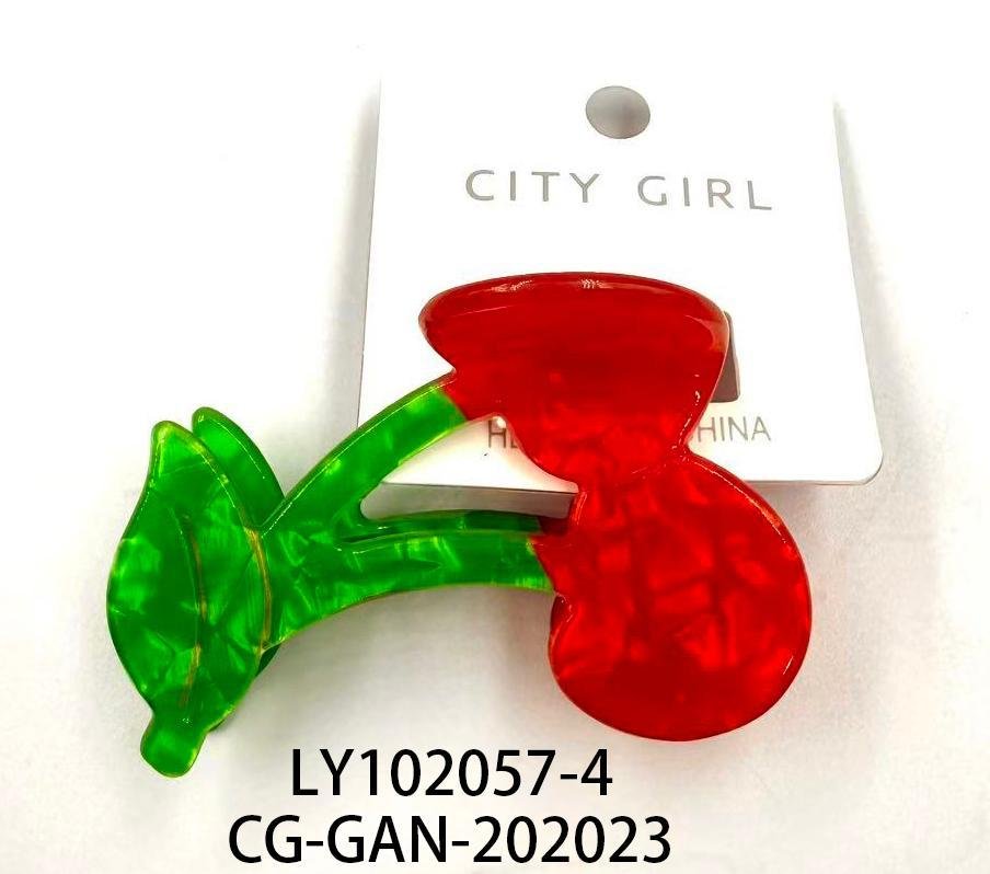 [PG-LY102057-4] BROCHE DE PELO CEREZAS CITY GIRL