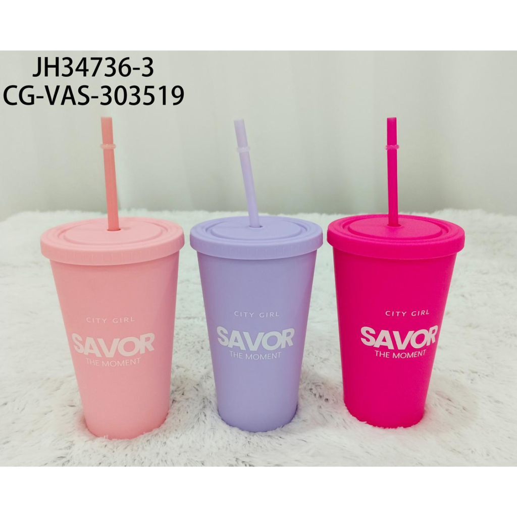 [PG-JH34736-3] VASO DE PLASTICO SAVOR THE MOMENT CON SORBETE CITY GIRL