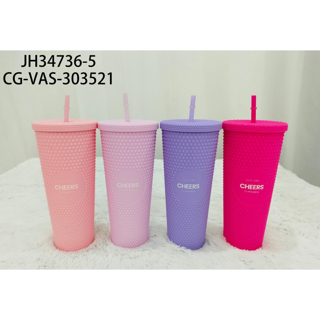 [PG-JH34736-5] VASO DE PLASTICO CHEERS TO PROGRESS CON SORBETE CITY GIRL