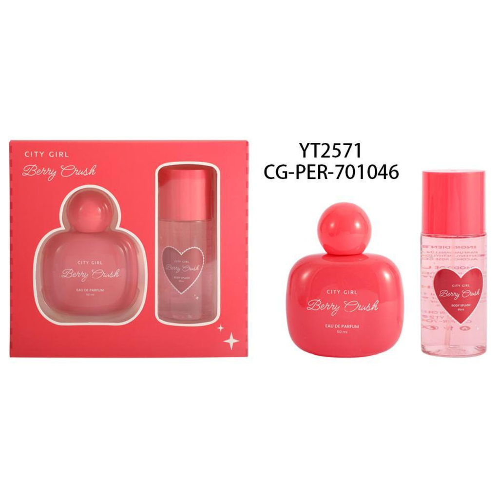 [PG-YT2571] KIT DE PERFUME + BODY SPLASH BERRY CRUSH CITY GIRL – 2PCS