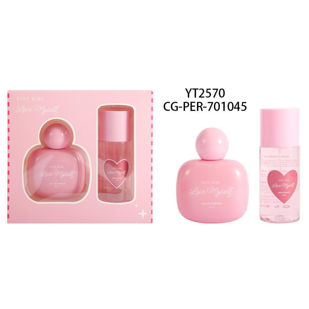 KIT DE PERFUME + BODY SPLASH LOVE MYSELF CITY GIRL – 2PCS