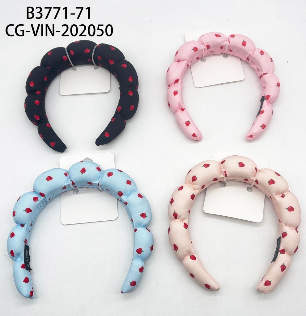 [PG-B3771-71] VINCHA PARA SKIN CARE FRUTILLITAS CITY GIRL