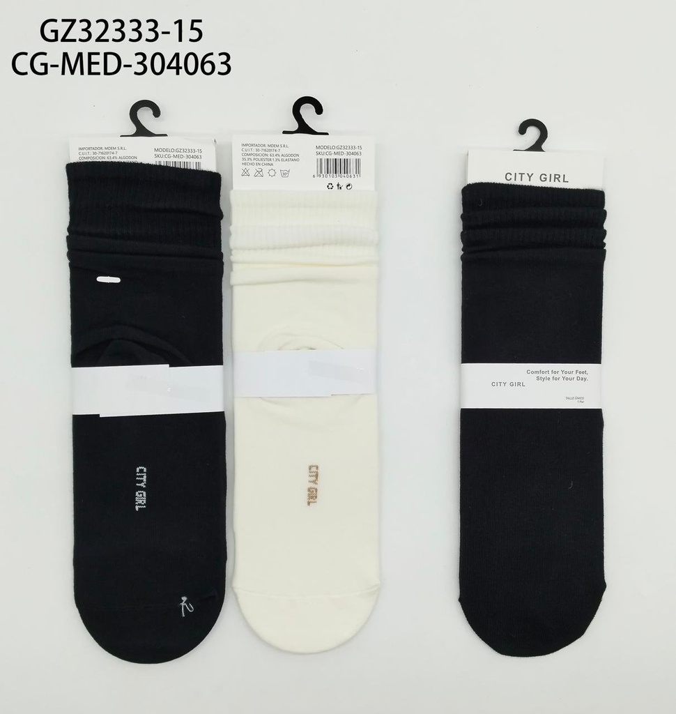 [PG-GZ32333-15] MEDIAS LARGAS UNICOLOR CITY GIRL