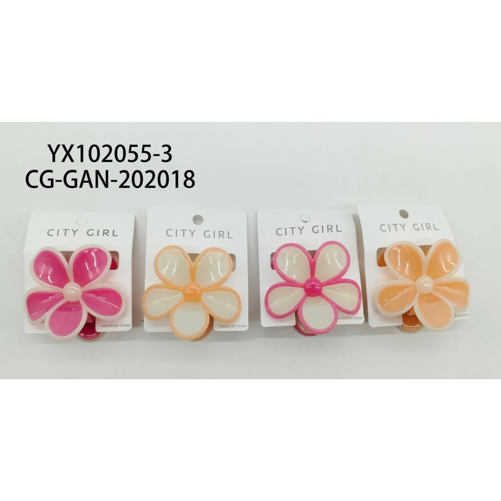 [PG-YX102055-3] BROCHE DE PELO FLOR CITY GIRL
