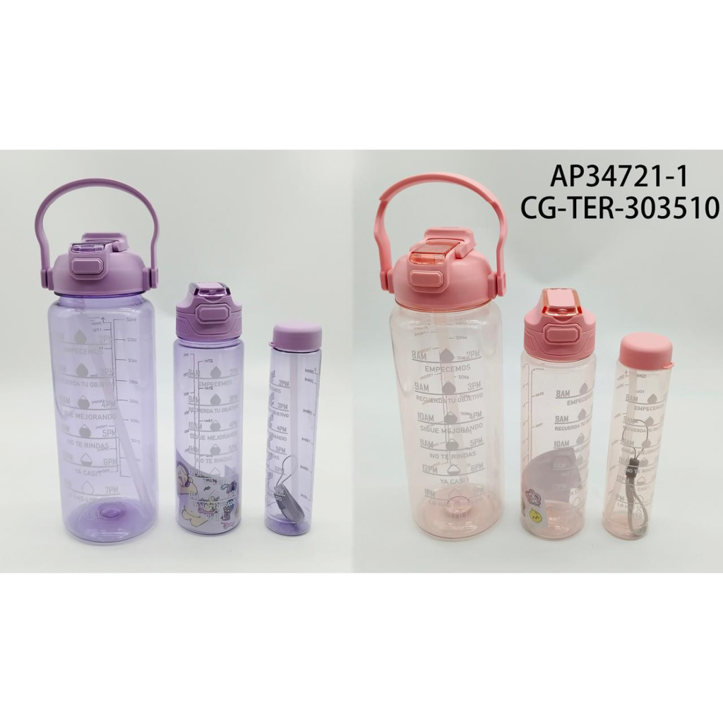[PG-AP34721-1] SET DE BOTELLAS PLATIOCAS CITY GIRL – 3PCS