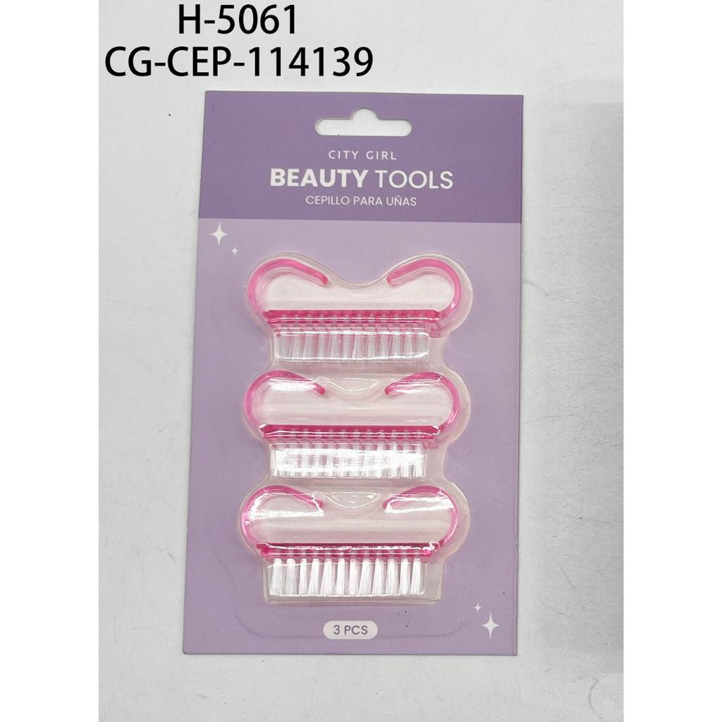 [PG-H-5061] SET DE CEPILLOS P/ UÑAS CITY GIRL – 3PCS