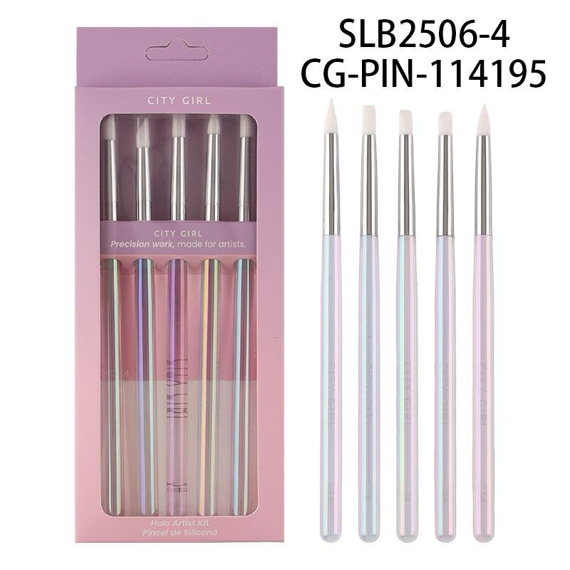 [PG-SLB2506-4] SET DE PINCEL DE SILICONA TORNASOL CITY GIRL – 5PCS