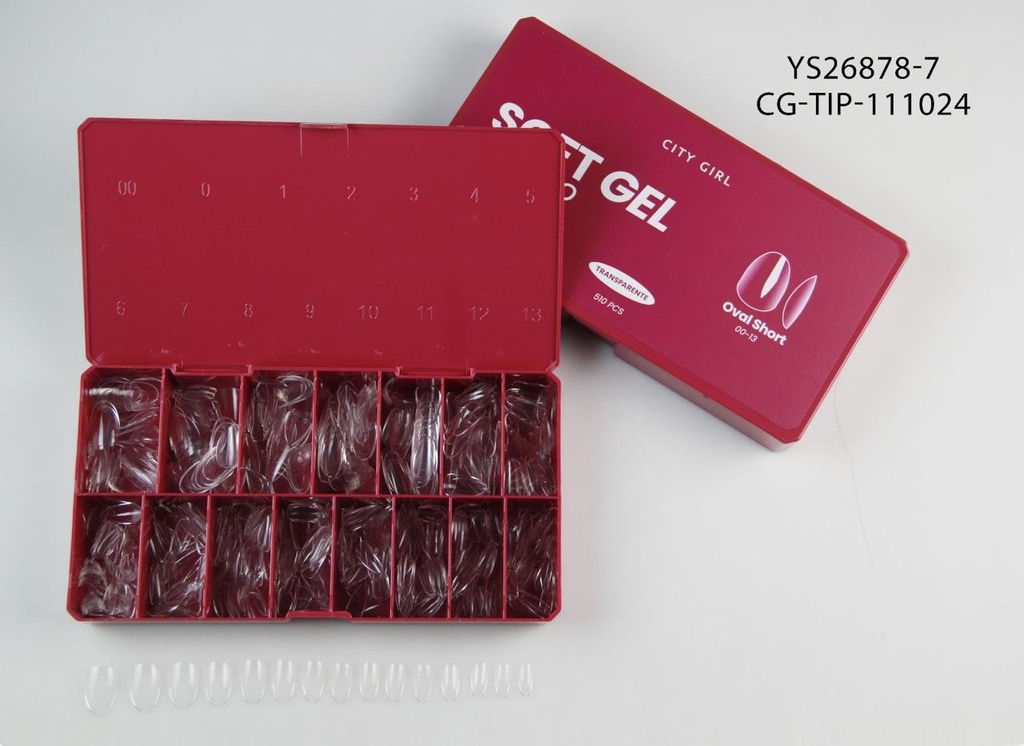 [PG-YS26878-7] SOFT GEL TIPS PRO OVAL SHORT 510PCS CITY GIRL