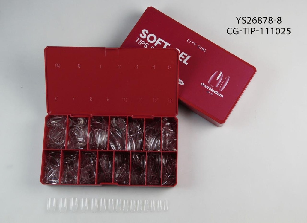 [PG-YS26878-8] SOFT GEL TIPS PRO OVAL MEDIUM 510PCS CITY GIRL