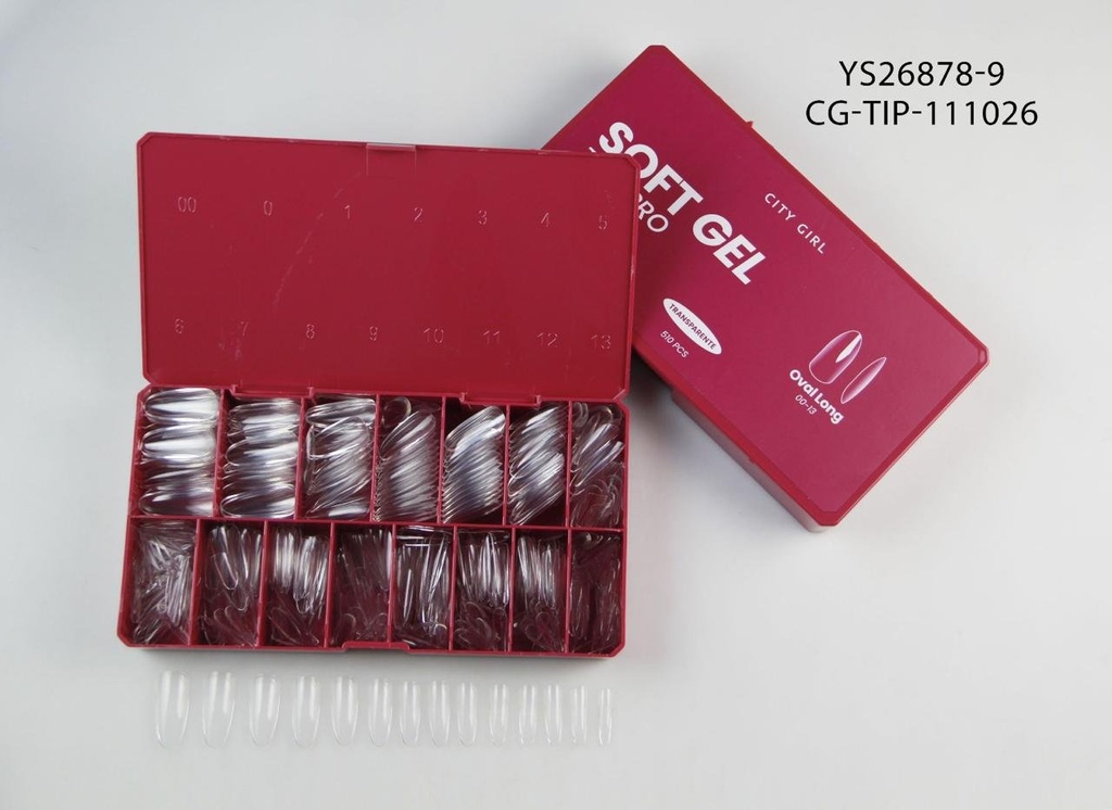 [PG-YS26878-9] SOFT GEL TIPS PRO OVAL LONG 510PCS CITY GIRL
