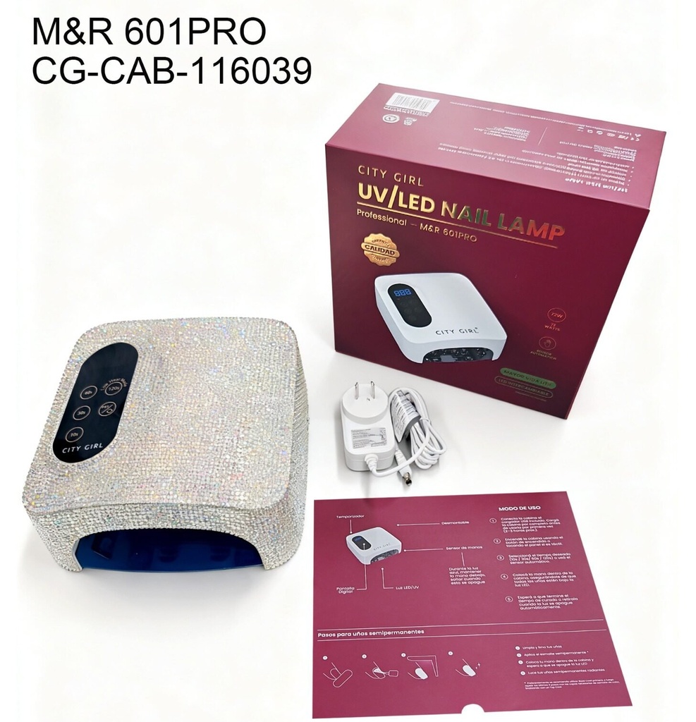 [PG-M&R601PRO] CABINA UV/LED CON STRASS CITY GIRL 72W