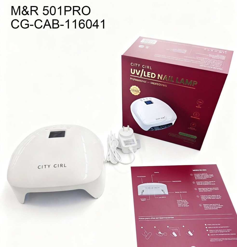 [PG-M&R501PRO] CABINA UV/LED CITY GIRL 72W