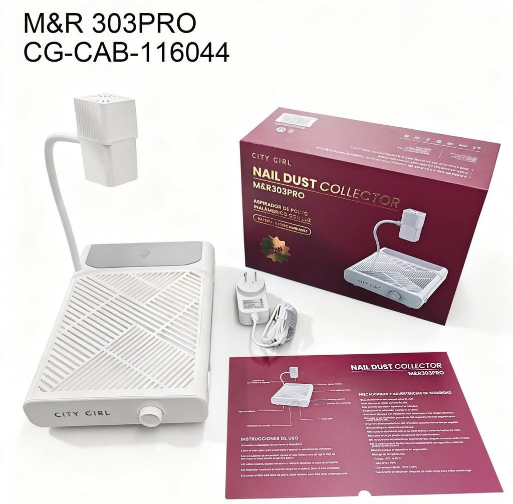 [PG-M&R303PRO] EXTRACTOR DE POLVO CON LUZ CITY GIRL 60W