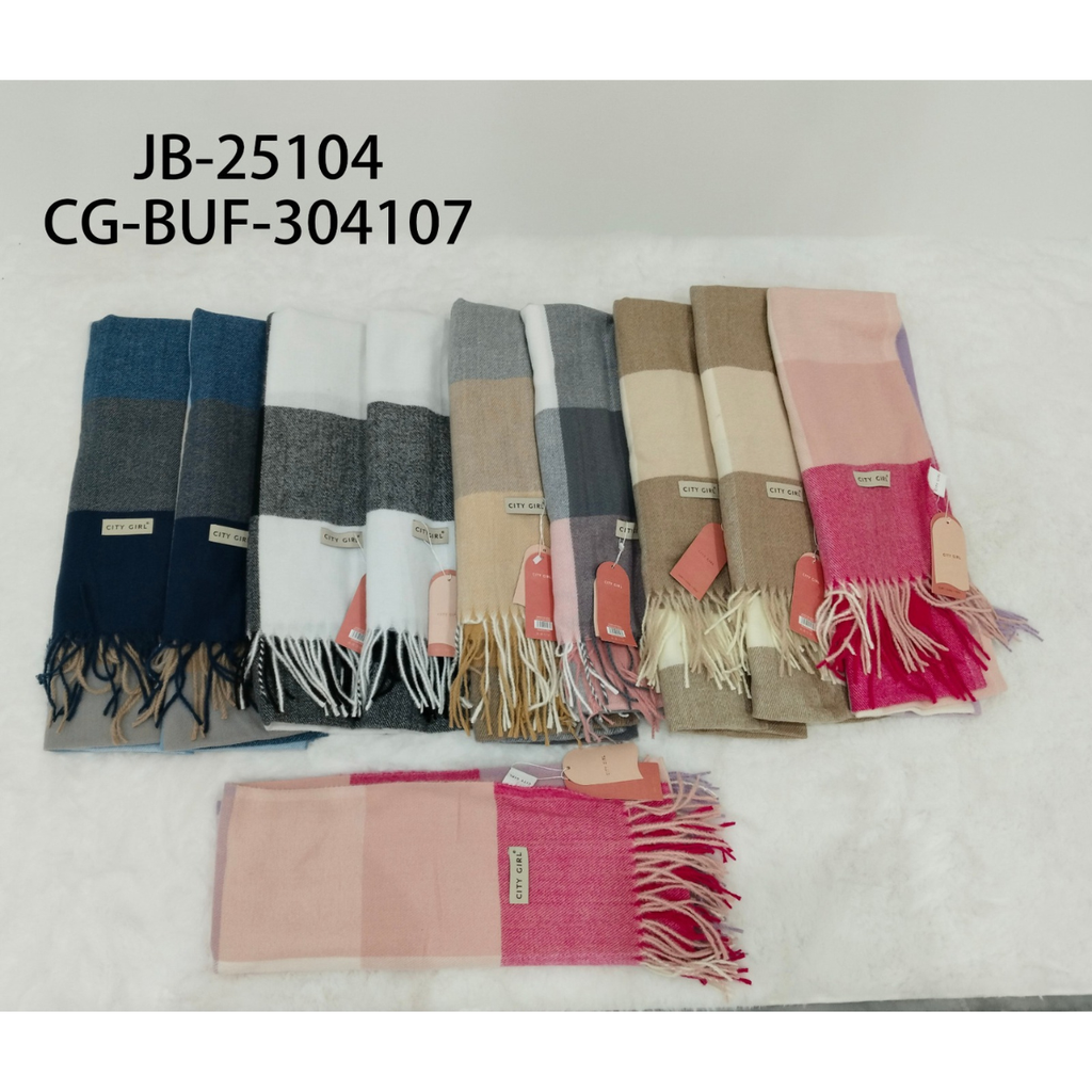[PG-JB-25104] BUFANDA A CUADROS CON FLECOS CITY GIRL