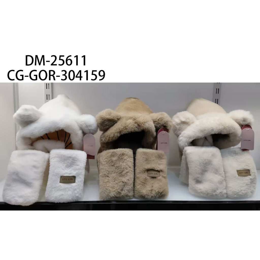 [PG-DM-25611] GORRO OREJAS DE PELUCHE CITY GIRL