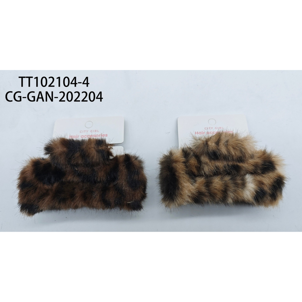 [PG-TT102104-4] BROCHE DE PELO PELUCHE ANIMAL PRINT CITY GIRL