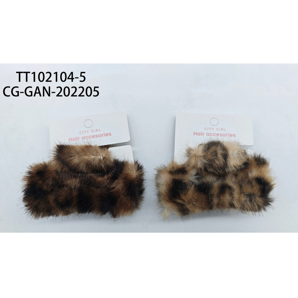 [PG-TT102104-5] BROCHE DE PELO PELUCHE ANIMAL PRINT CITY GIRL