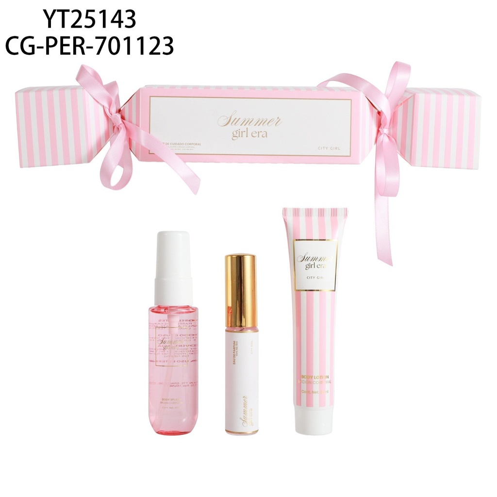 [PG-YT25143] KIT DE PERFUME, BODY SPLASH Y CREMA CORPORAL SUMMER GIRL ERA CITY GIRL – 3PCS