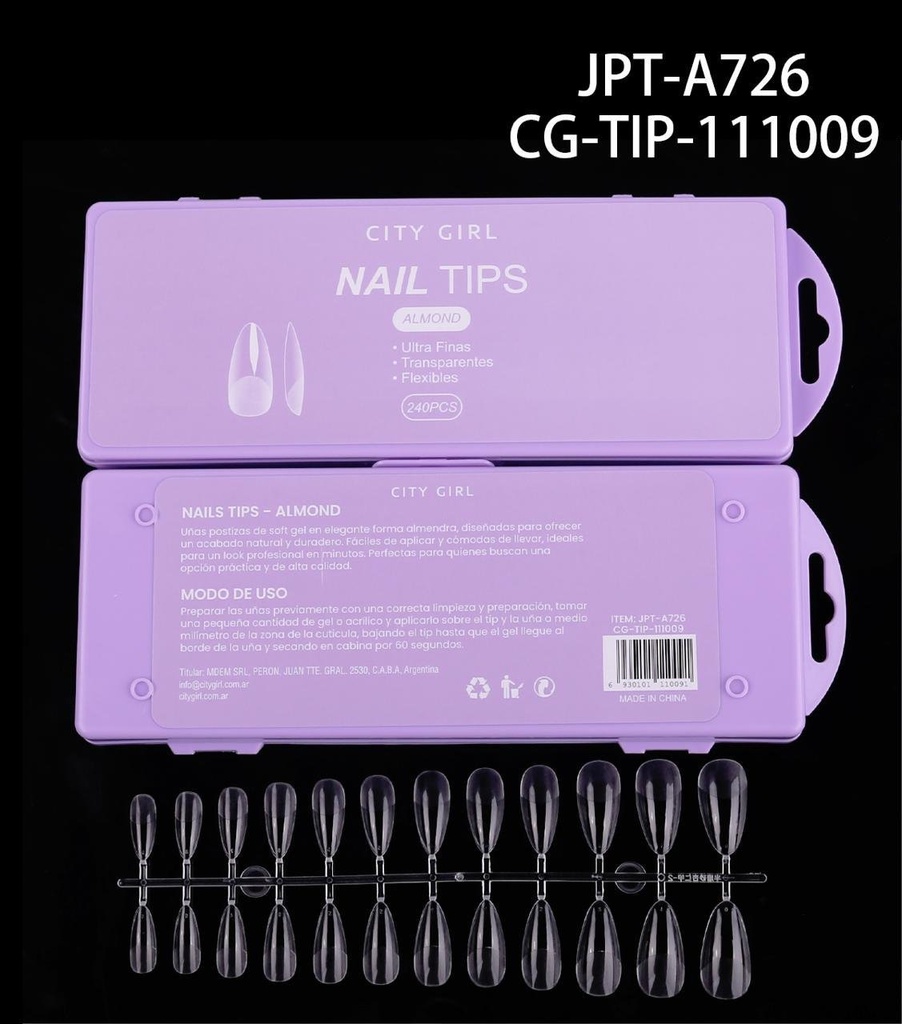 TIPS SOFT GEL ALMOND CITY GIRL – 240PCS