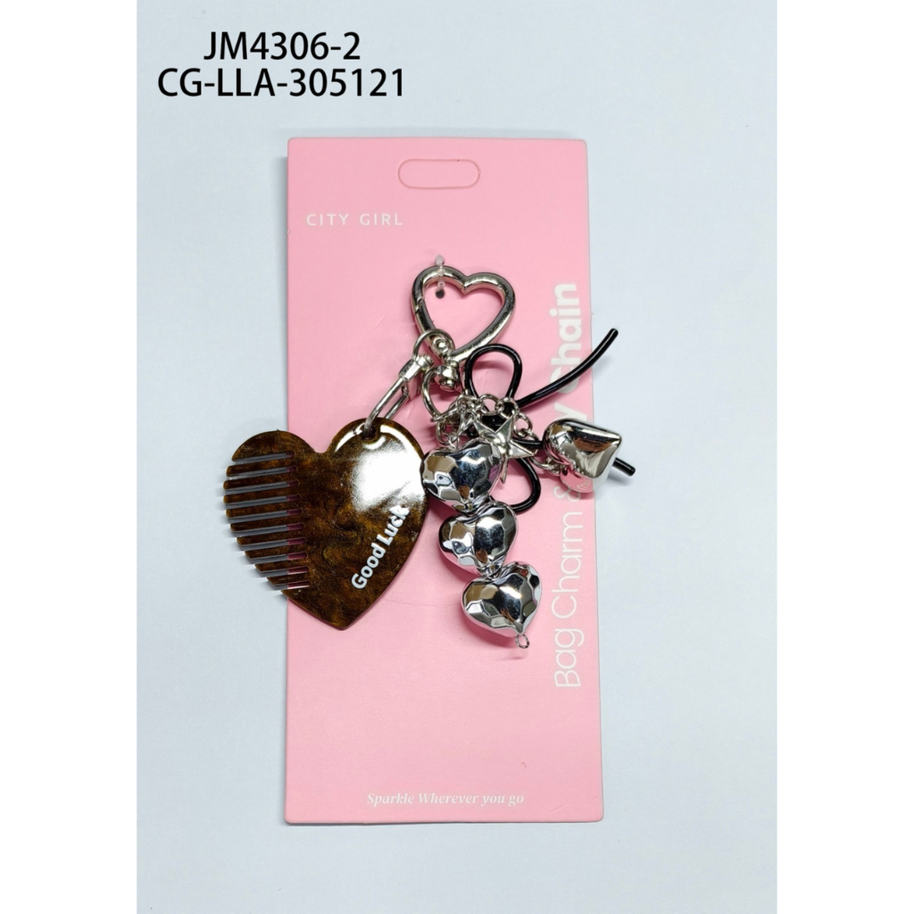 [PG-JM4306-2] LLAVERO CHARM CORAZÓN CITY GIRL