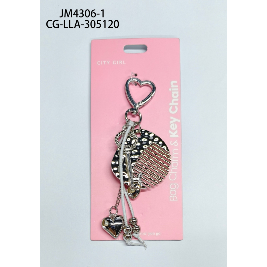 [PG-JM4306-1] LLAVERO CHARM PEINE CITY GIRL