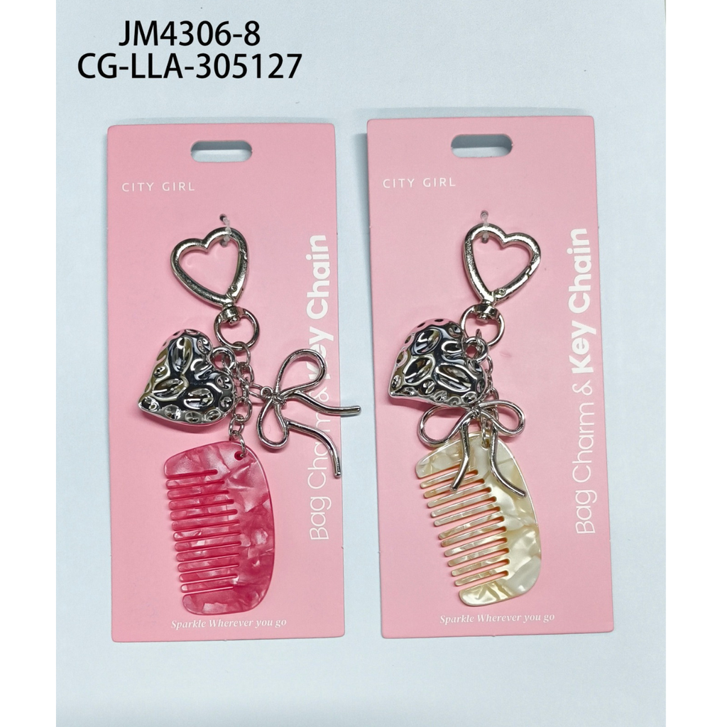 [PG-JM4306-8] LLAVERO CHARM PEINE CITY GIRL