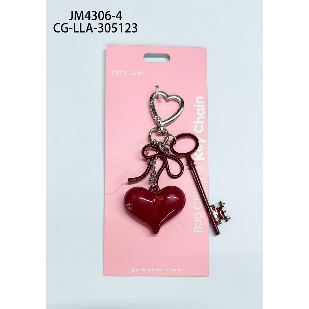 [PG-JM4306-4] LLAVERO CHARM CORAZÓN Y LLAVE CITY GIRL