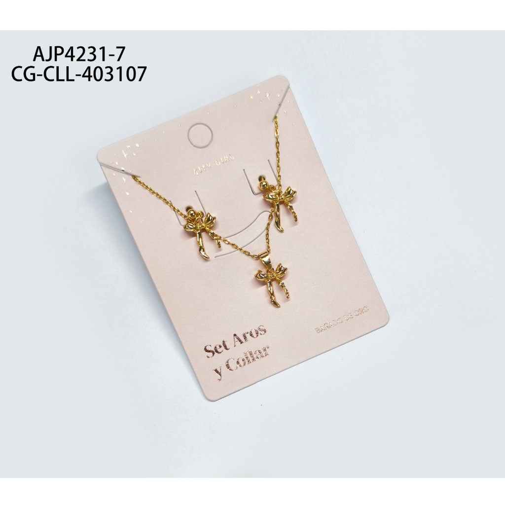 [PG-AJP4231-7] SET DE AROS Y COLLAR CITY GIRL