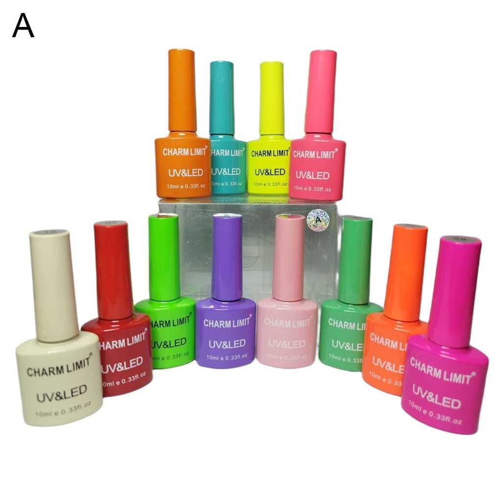 Esmaltes de/para uñas semipermanente Charm Limit 10ml tapa color ___ PACK X12