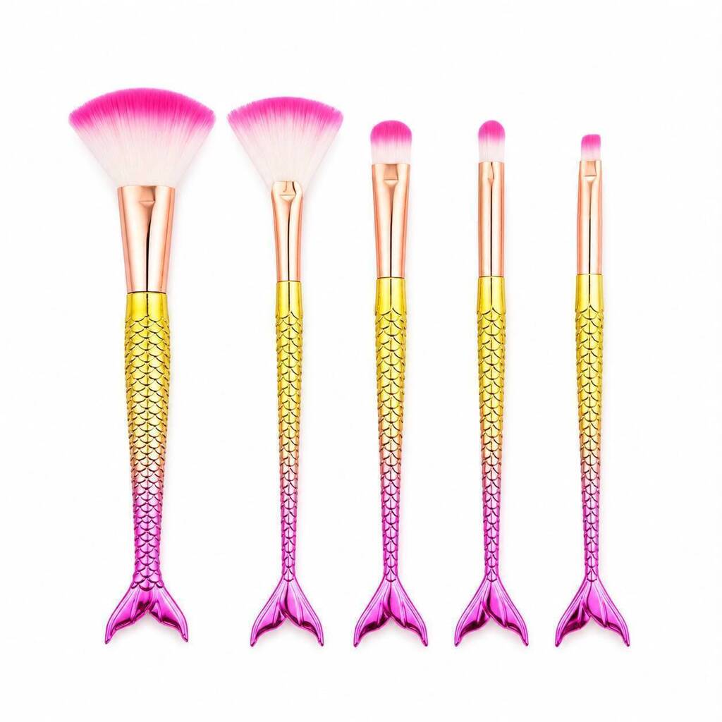 [PL-HZS-YW5Z/101919] Brocha de maquillaje COLA DE SIRENA METALIZADA MAKEUP TOOL