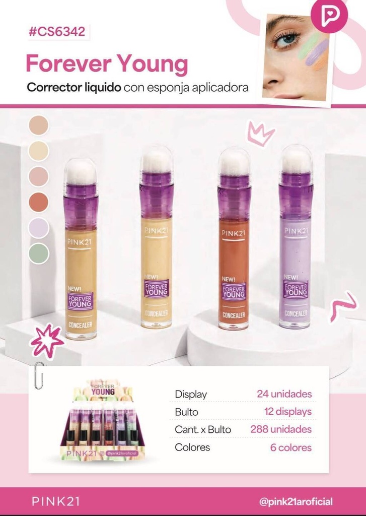 [PL-CS6342/498081] Corrector con esponja FOREVER YOUNG PINK 21