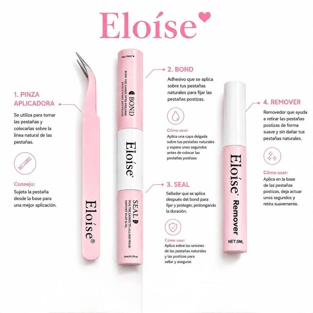 Set para aplicacion de pestañas ELOISE