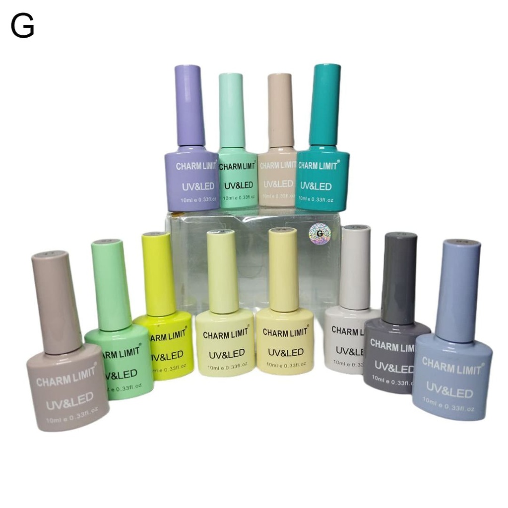 Esmaltes de/para uñas semipermanente Charm Limit 10ml tapa color ___ PACK X12