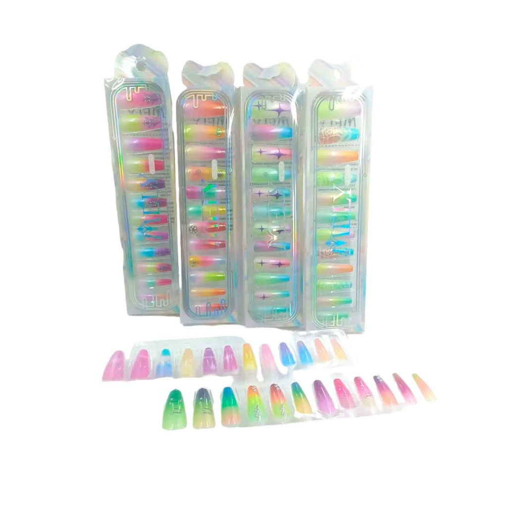 [PM-LH-P765] PROMO 2×1 | UÑAS POSTIZA DECORADA COFFIN X12PCS MELY